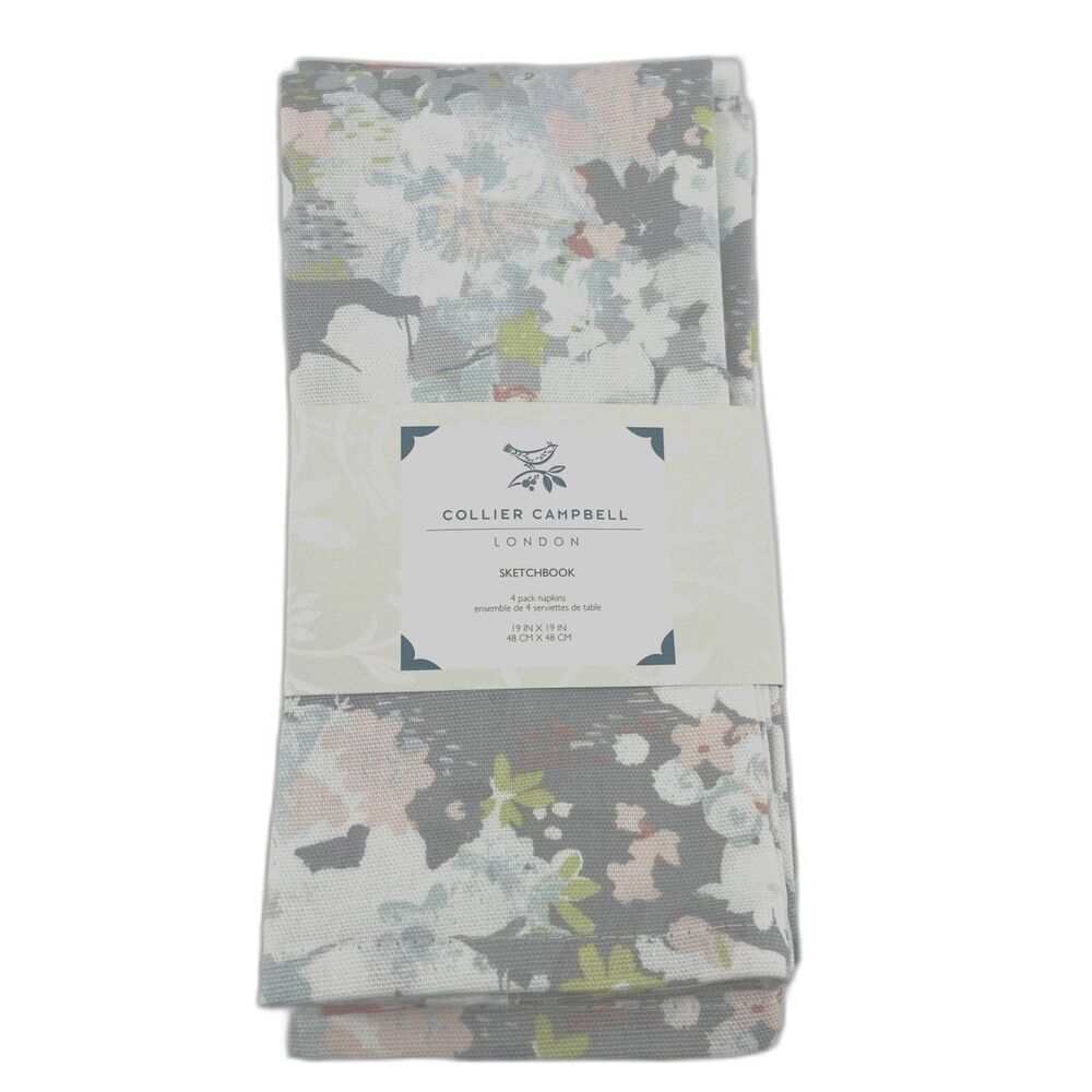 4 Collier Campbell London Napkins Floral Muted Pastels Cottagecore Spring 19x19